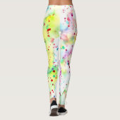 Leggings Plat amusant Jaune, Rouge, Violet & Pink Paint (Dos)