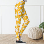 Leggings Plat amusant Vintage Jaune et Poulet Noir Hen<br><div class="desc">Les pattes ornent le motif de poulet.</div>