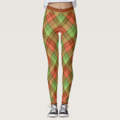 Leggings Plat de Noël rouge et vert (Devant)