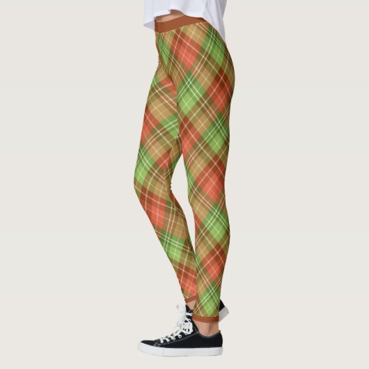 Leggings Plat de Noël rouge et vert (Gauche)