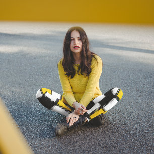 Leggings Plat noir jaune