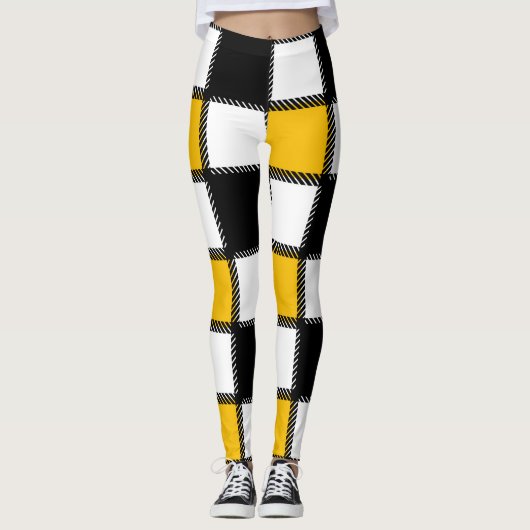 Leggings Plat noir jaune (Devant)