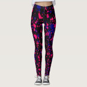 Leggings Plats de peinture violet et rose (Devant)
