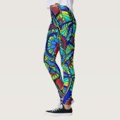 Leggings Pleine conception lumineuse de mandala (Gauche)