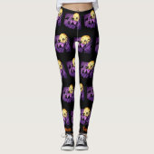 Leggings Pleine lune de chat noir Joyeux Halloween Leggels (Devant)