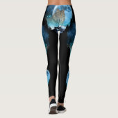 Leggings Pleine lune de loup de bois gris (Dos)