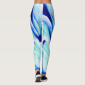 Leggings Plongée de fleurs de pavot bleu persan (Dos)