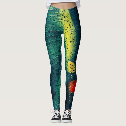 Leggings Pluie Vert pointillé (Devant)