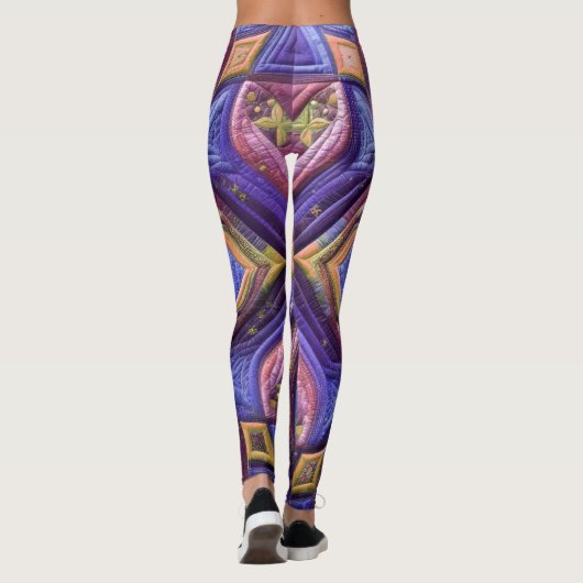 Leggings Plum bleu courbé Conception abstraite (Dos)