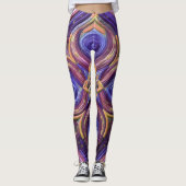 Leggings Plum bleu courbé Conception abstraite (Devant)