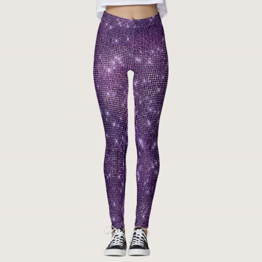 Leggings Plum Noir Violet Séquin Sparkly Froid Noir (Devant)