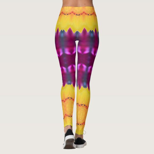 Leggings Plum Or Violet Et Turquoise (Dos)