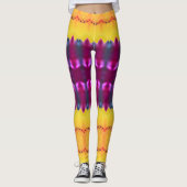 Leggings Plum Or Violet Et Turquoise (Devant)