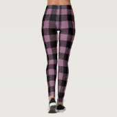 Leggings Plum violet noir Buffalo chèque Plaid Motif (Dos)
