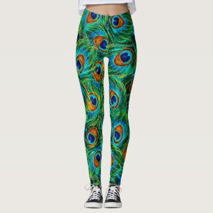 Leggings Plume des guêtres de paon