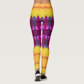 Leggings Plume Doré Violet Et Turquoise (Dos)
