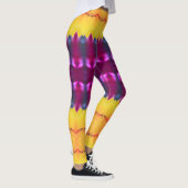 Leggings Plume Doré Violet Et Turquoise (Droite)