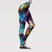 Leggings Plumes Arc-en-ciel fleuri Encre d'alcool (Droite)