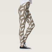 Leggings Plumes blanches Imprimer sur tan taupe (Droite)