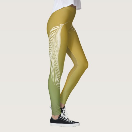 Leggings Plumes blanches sur la Terre Tons Gradient (Droite)