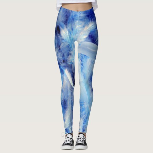Leggings Plumes bleues (Devant)