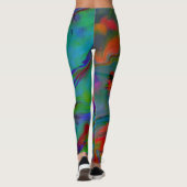 Leggings plumes bleues abstraites (Dos)