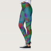 Leggings plumes bleues abstraites (Gauche)