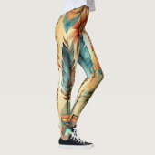 Leggings Plumes bleues de la tribu Aztec Boho (Droite)