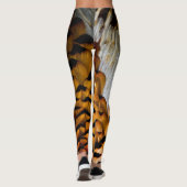 Leggings Plumes Brown pourpres et d'or de faisan (Dos)