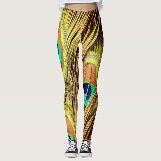 Leggings Plumes de paon 2 (Devant)