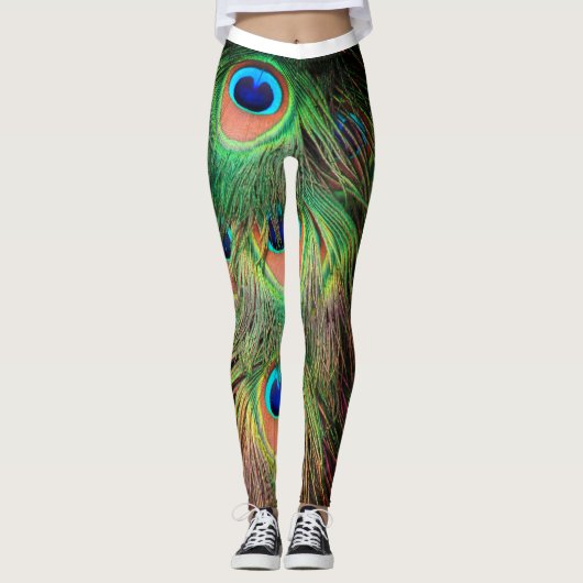 Leggings Plumes de paon 3 (Devant)