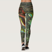 Leggings Plumes de paon croisées foncées (Dos)