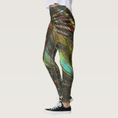 Leggings Plumes de paon croisées foncées (Gauche)