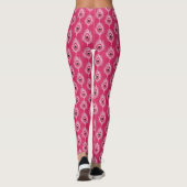 Leggings Plumes de paon, rose pastel sur rose Fuchsia (Dos)