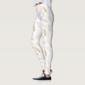 Leggings Plumes d'or rose (Gauche)