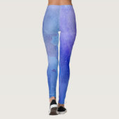 Leggings *~* Plumes et cristaux Boho Aquarelle Bleu doux (Dos)