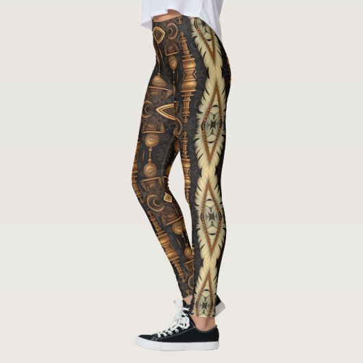 Leggings Plumes et engrenages Steampunk (Gauche)