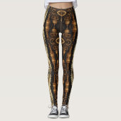 Leggings Plumes et engrenages Steampunk (Devant)