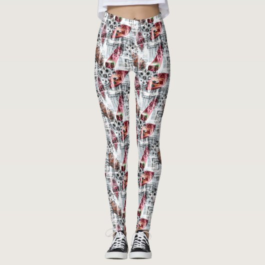 Leggings Plumes, ethniques. (Devant)
