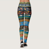 Leggings Plumes ethniques : Broderie Boho Chic (Dos)