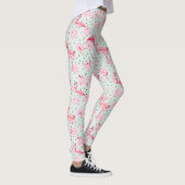 Leggings Plumes Flamants roses sur Pois 2 (Droite)