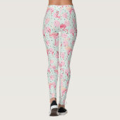 Leggings Plumes Flamants roses sur Pois 2 (Dos)