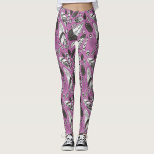 Leggings Plumes motif