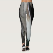 Leggings Plumes Motif Oiseau sauvage Gris Noir Gris (Dos)