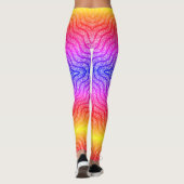 Leggings Plumes Parties scintillant motif base rose bleu ja (Dos)