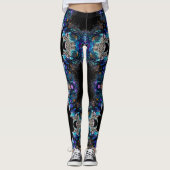 Leggings Plumes Peacock Bleues (Devant)