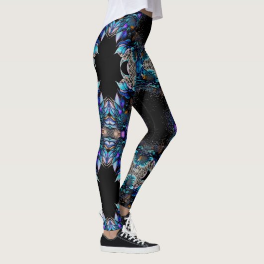 Leggings Plumes Peacock Bleues (Droite)
