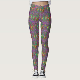 Leggings Plumes Peacock Tinsel de Noël
