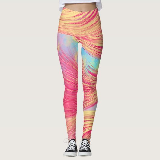 Leggings Plumes Phoenix abstraites (Devant)