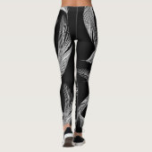 Leggings Plumes Tombantes En Noir Et Blanc (Dos)
